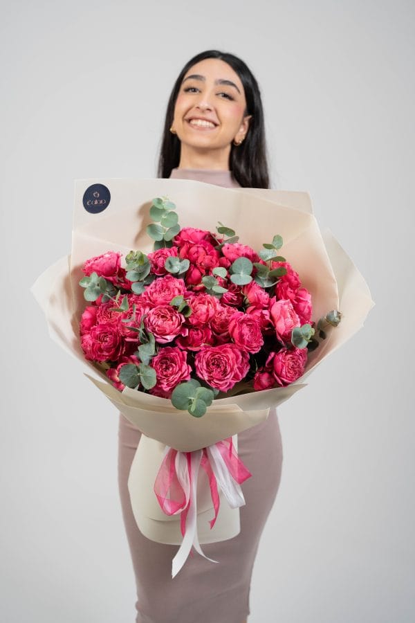 Julietta Fuchsia Spray Rose Hand Tied Bouquet
