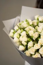 White Spray Roses Hand Tied Bouque - Image 2