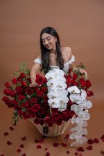 Giant Velvet Flame with Orchids