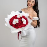 Red Roses with Phalaenopsis Orchid