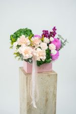 Pastel Peach Floral Box Arrangement - Image 4