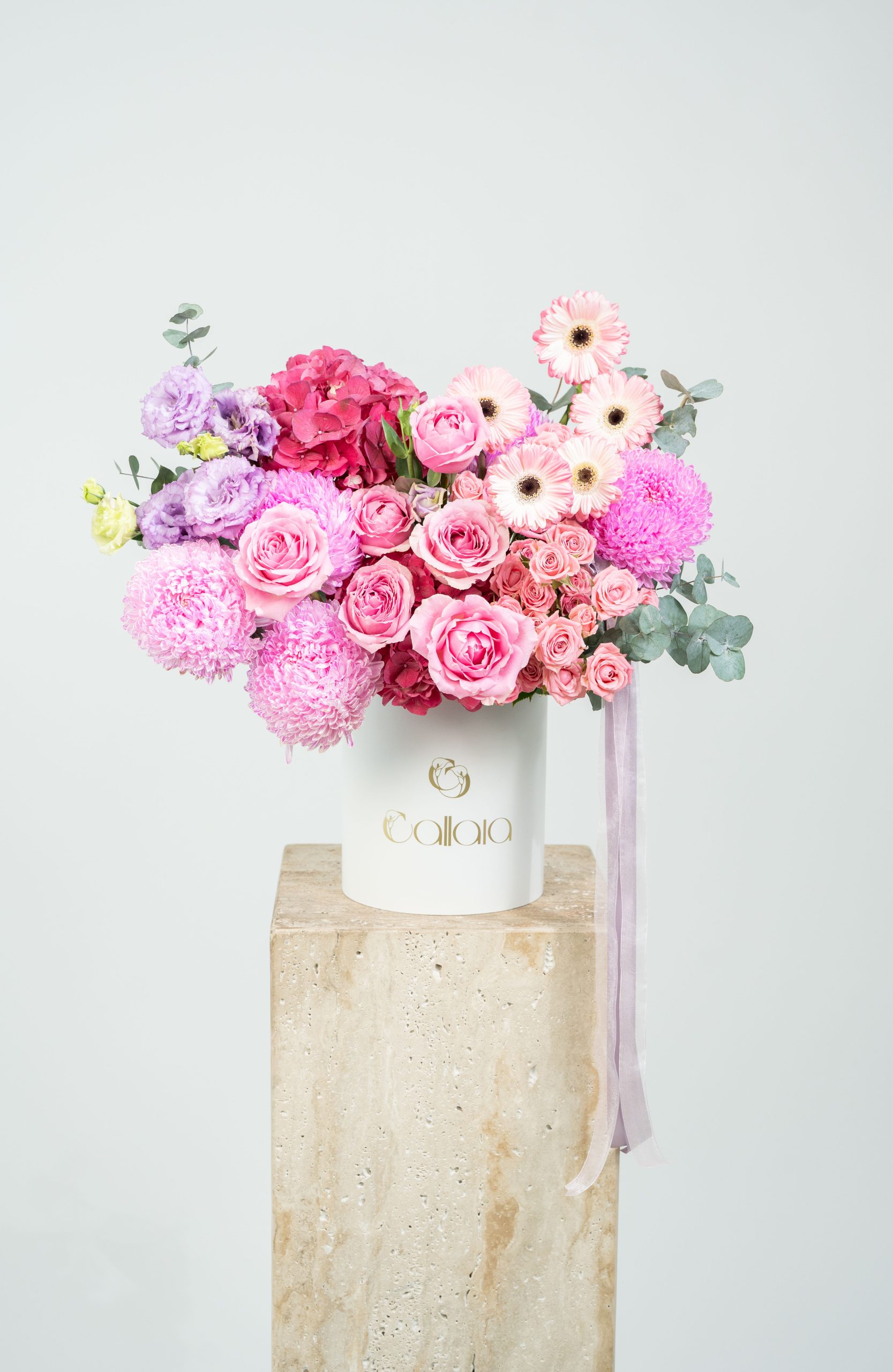 DSC01719 Pink Pasta Symphony Floral Box Arrangement - Image 1