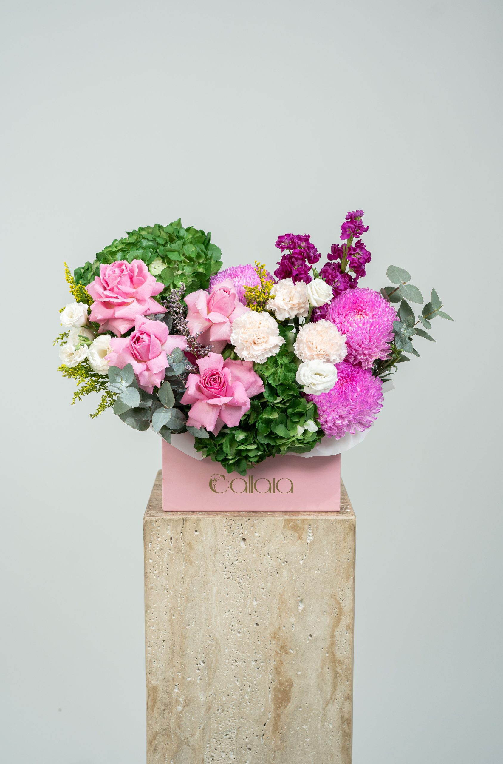 DSC01767 Royal Pink Harmony Floral Box Arrangement - Image 1