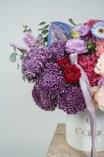 Celestial Deep Purple Bloom Floral Box Arrangement - Image 2