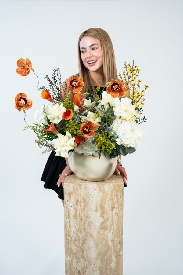 Autumn Amber Vase Arrangement