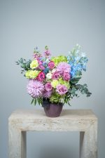 Luminous Bloom Bowl Vase Arrangement