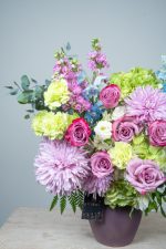 Luminous Bloom Bowl Vase Arrangement - Image 2