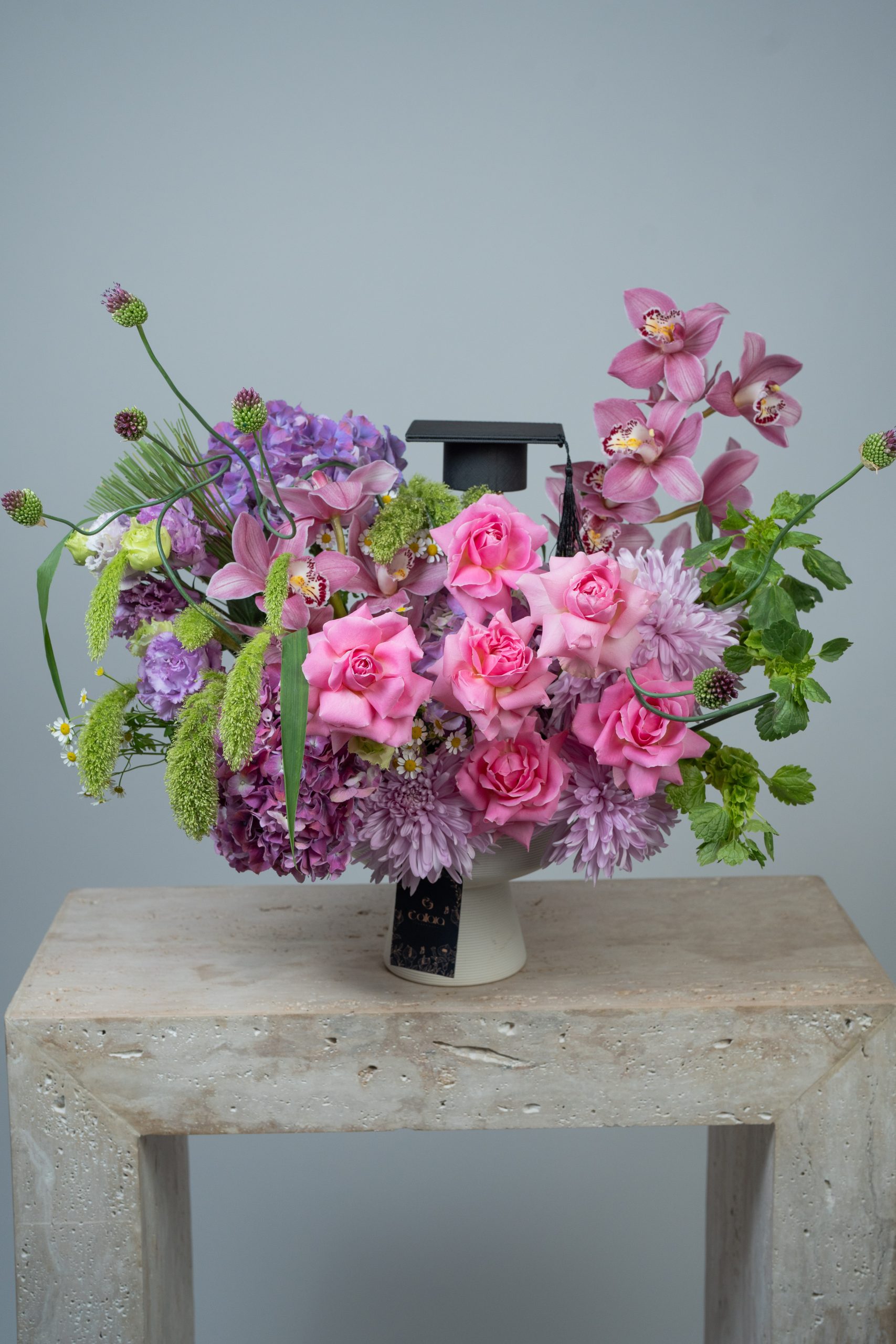 DSC00214 Enchanted Lavender Luxe Graduation Arrangement - Image 1