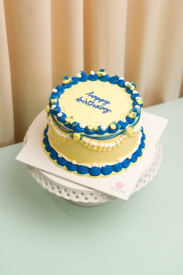 Blue & Yellow Birthday Cake