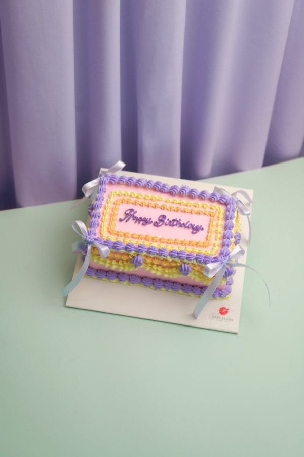 Pastel Birthday Ribbon Cake