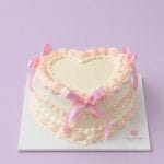 Pink Bow Heart Cake