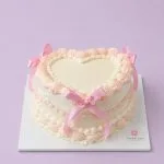 Pink Bow Heart Cake
