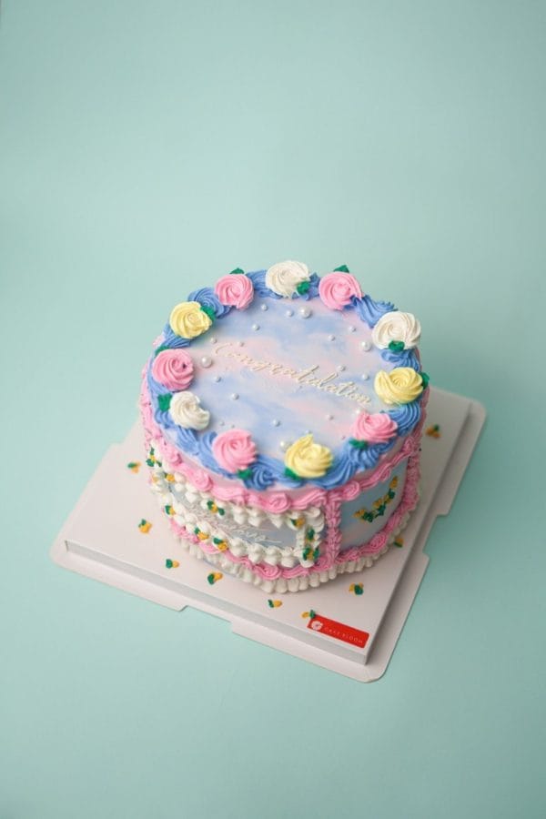 Pastel Birthday Garden Cake