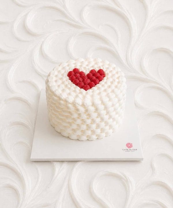Raspberry Heart Cream Cake