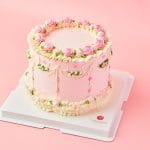 Pink Bow Garden Cake