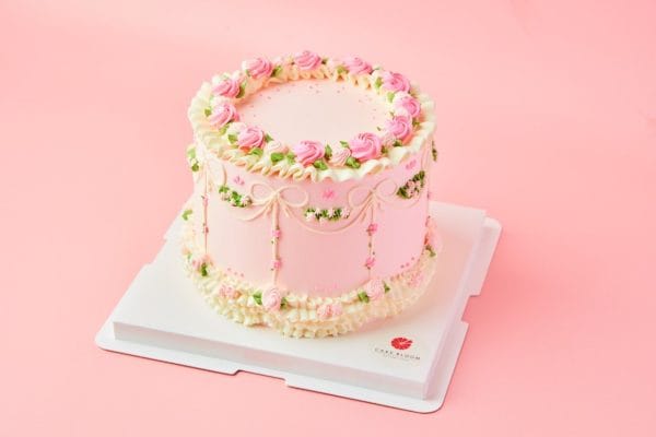 Pink Bow Garden Cake